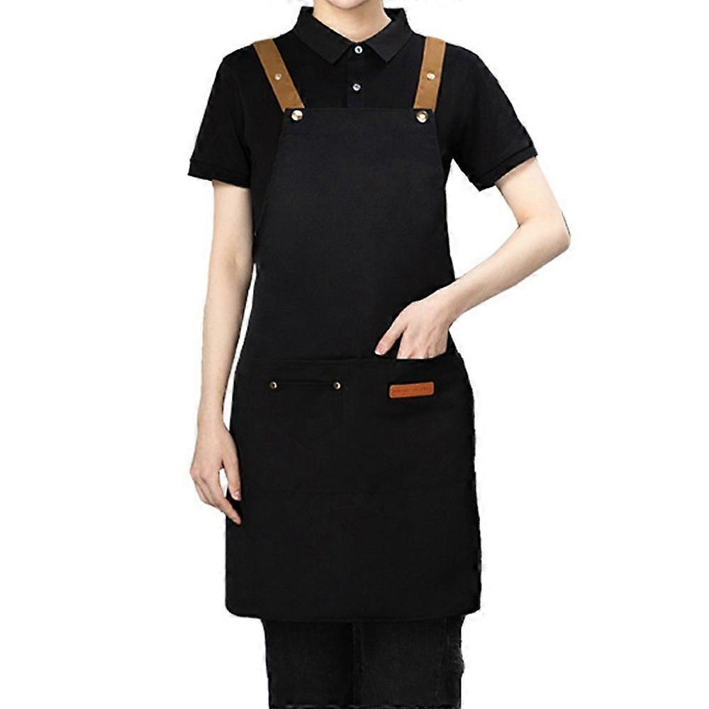Polyester Sleeveless Apron with Shoulder Belt Black 741x669x9mm