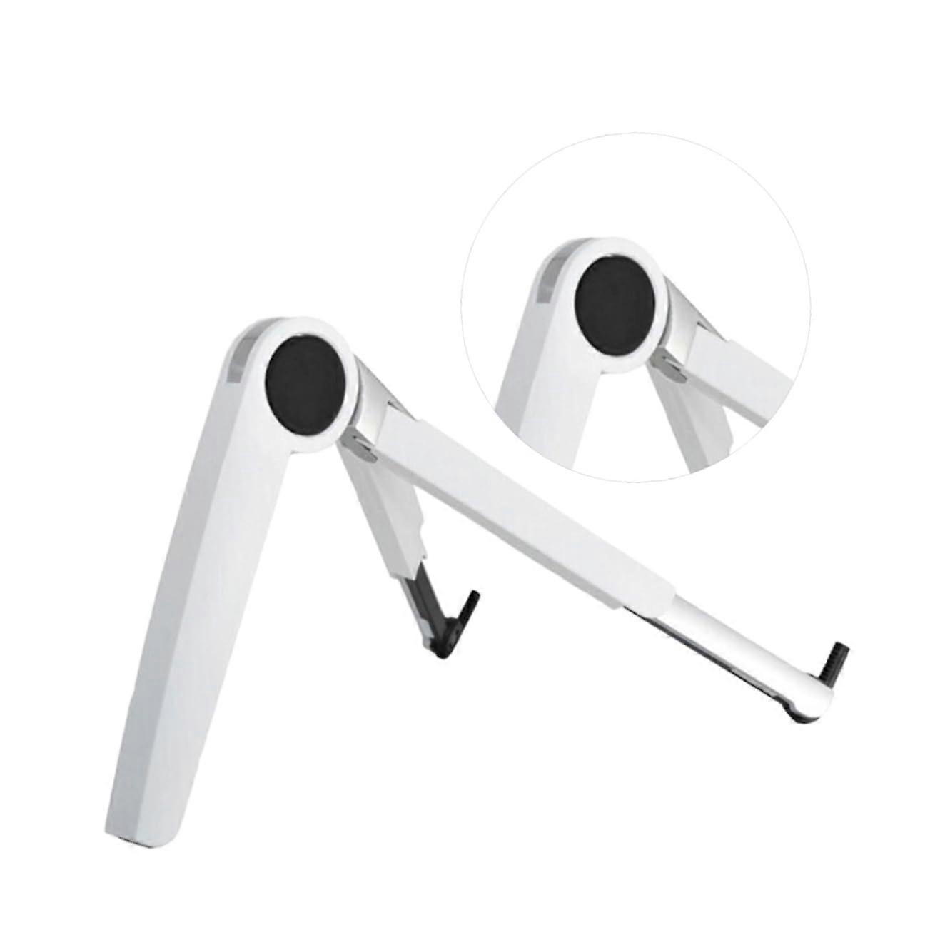 Laptop Cooling Stand with Triple Angle Adjustment, Foldable Aluminum Riser for Desk, White