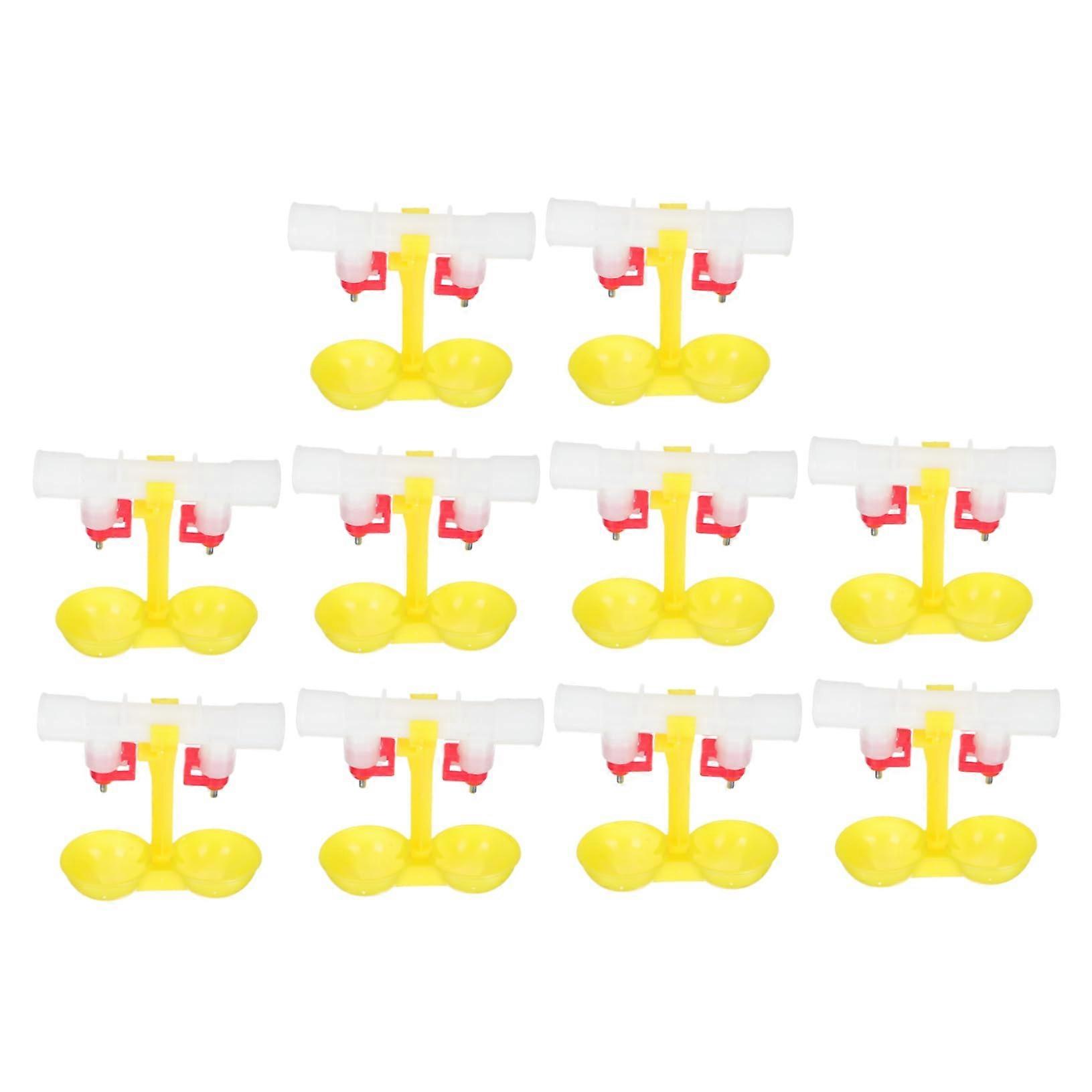 Automatic Poultry Drinking Cups with Ball Valve Nipples, 10 Pack