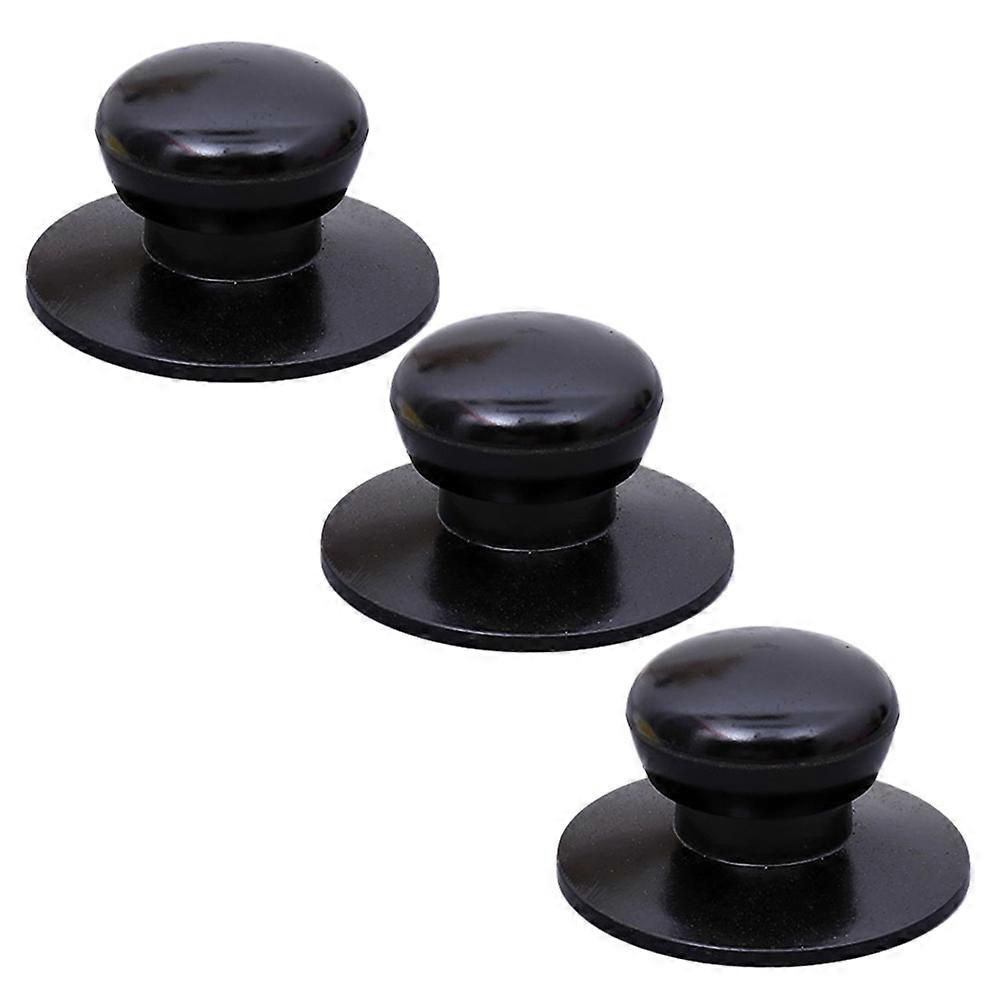 Cooking Pot Lid Knobs Anti-Rust Insulating for Kitchen Use 5.8*5.8*3cm Black 3Pcs