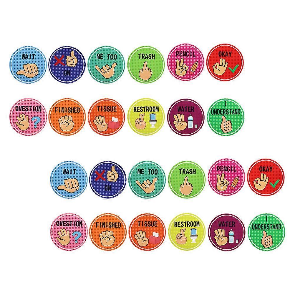 Hand Signal Posters for Classroom Visual Cue Posters for Teachers 24Pcs
