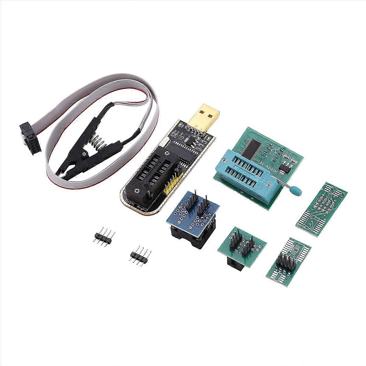 CH341A BIOS USB Programmer SOP8 DIP8 1.8V Conversion Socket 8-Pin Test Clip Set for IPhone or Mother