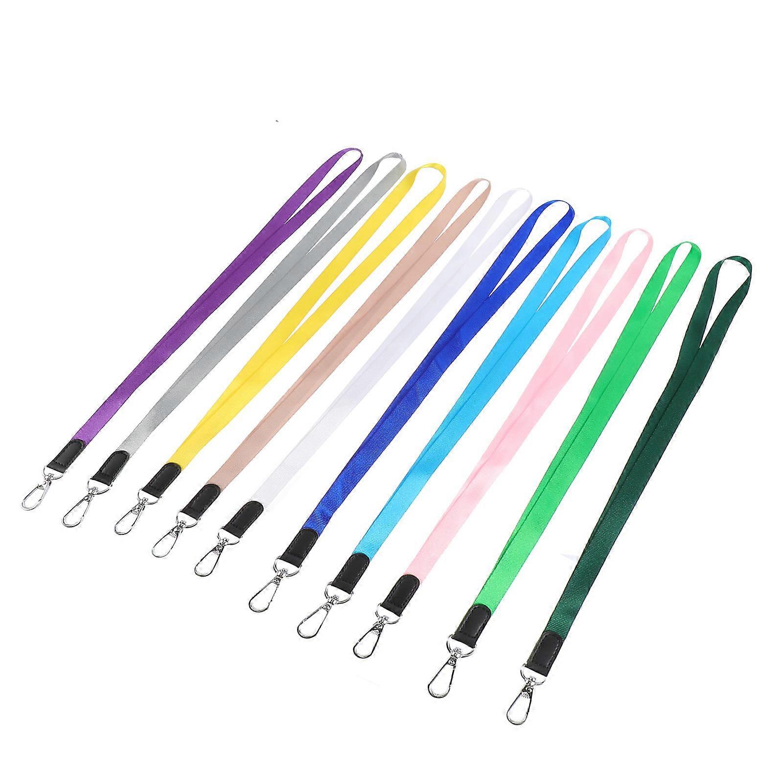 Work Cards Lanyards Polyester Neck Hanging Ropes for Work Id with 10Pcs