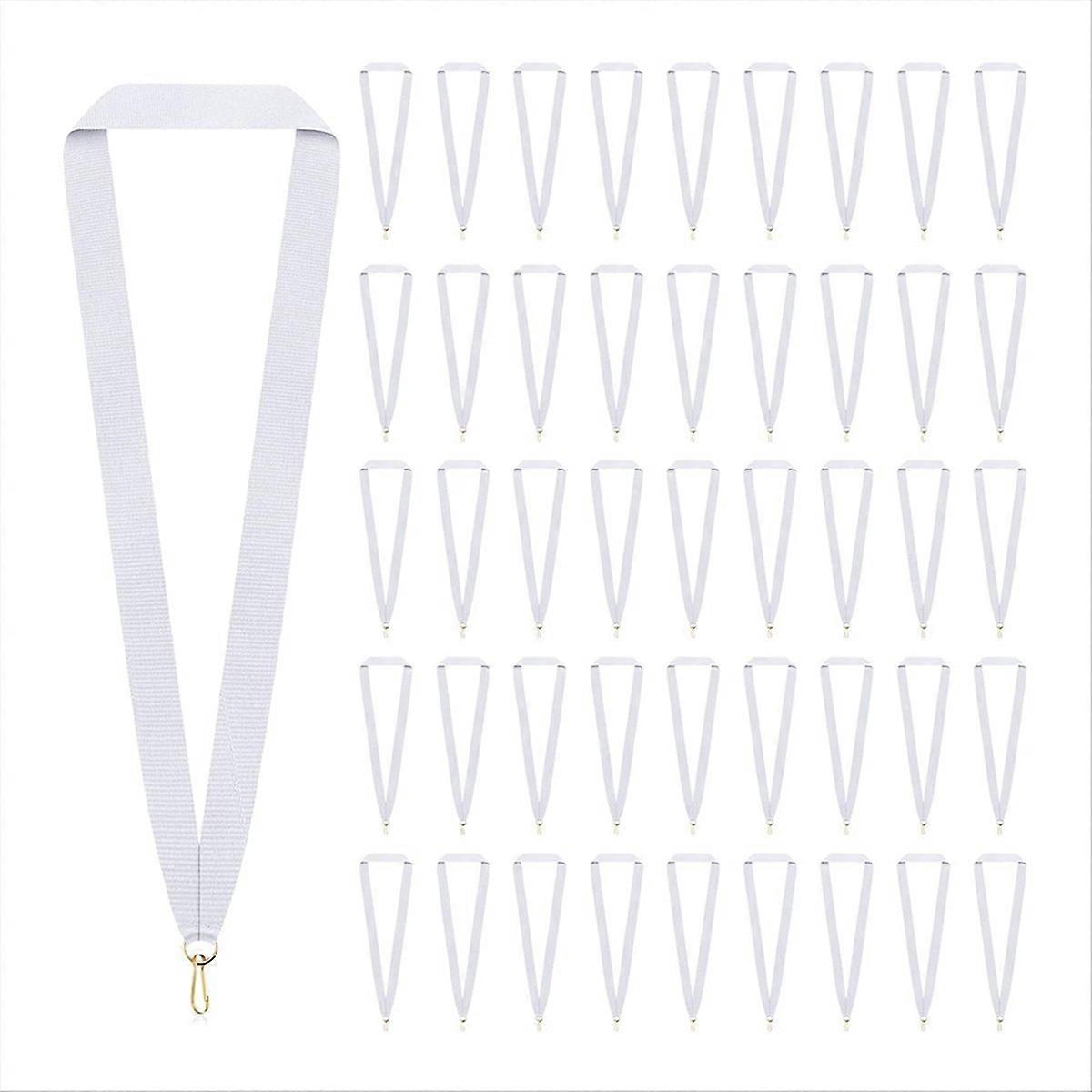 100 Pcs Neck Ribbon with Snap Clips Medal Solid Award Lanyards B