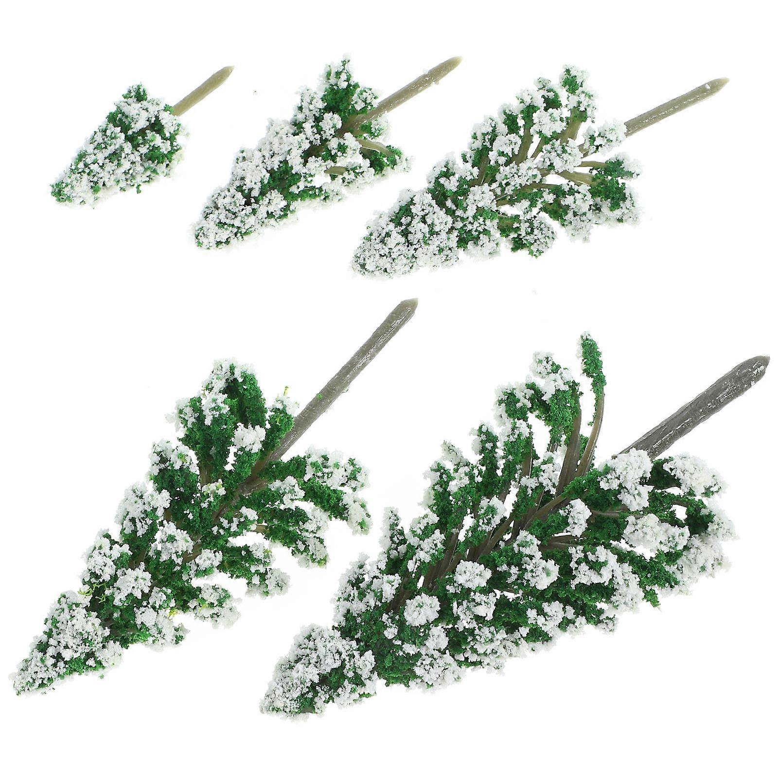 Cypress Tree Model for Landscape Decoration 5Pcs Miniature Road Trees ABS