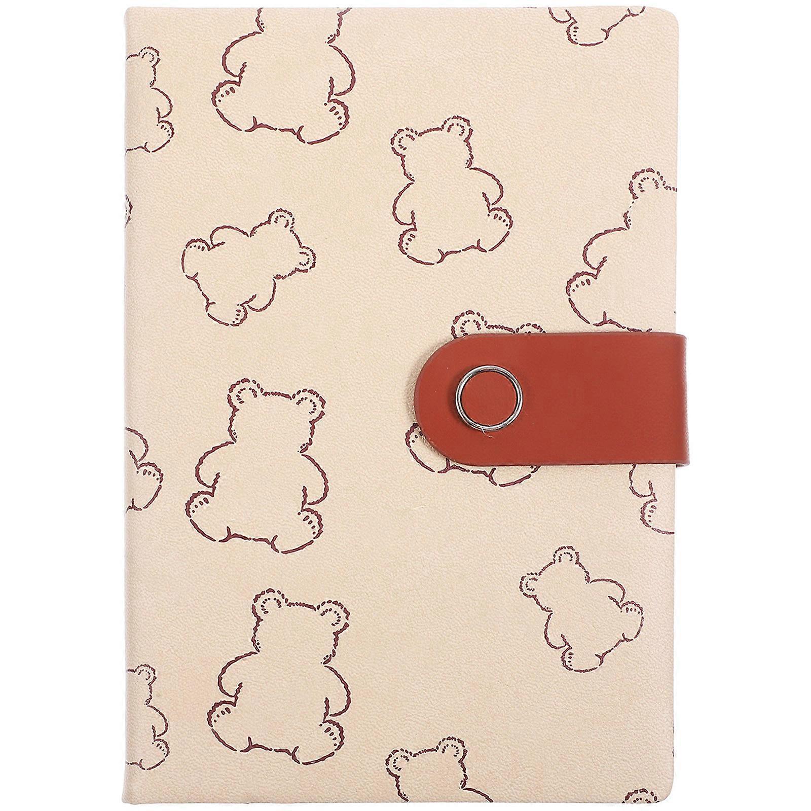 Brown Bear Pattern Portable Notebook for Writing 5Pcs Agenda Journal Notebook