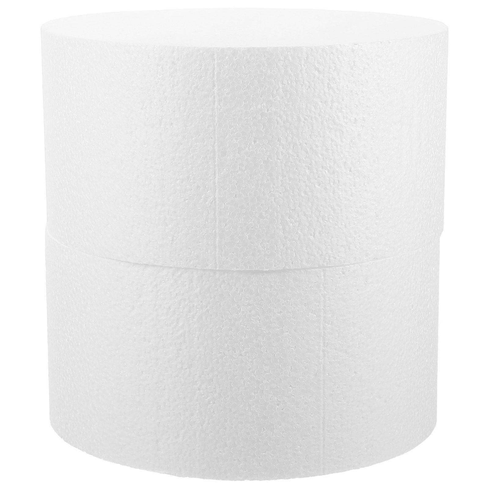 Egg Cake Foam Model Polystyrene Round Cake Dummy for DIY 2Pcs White Foam