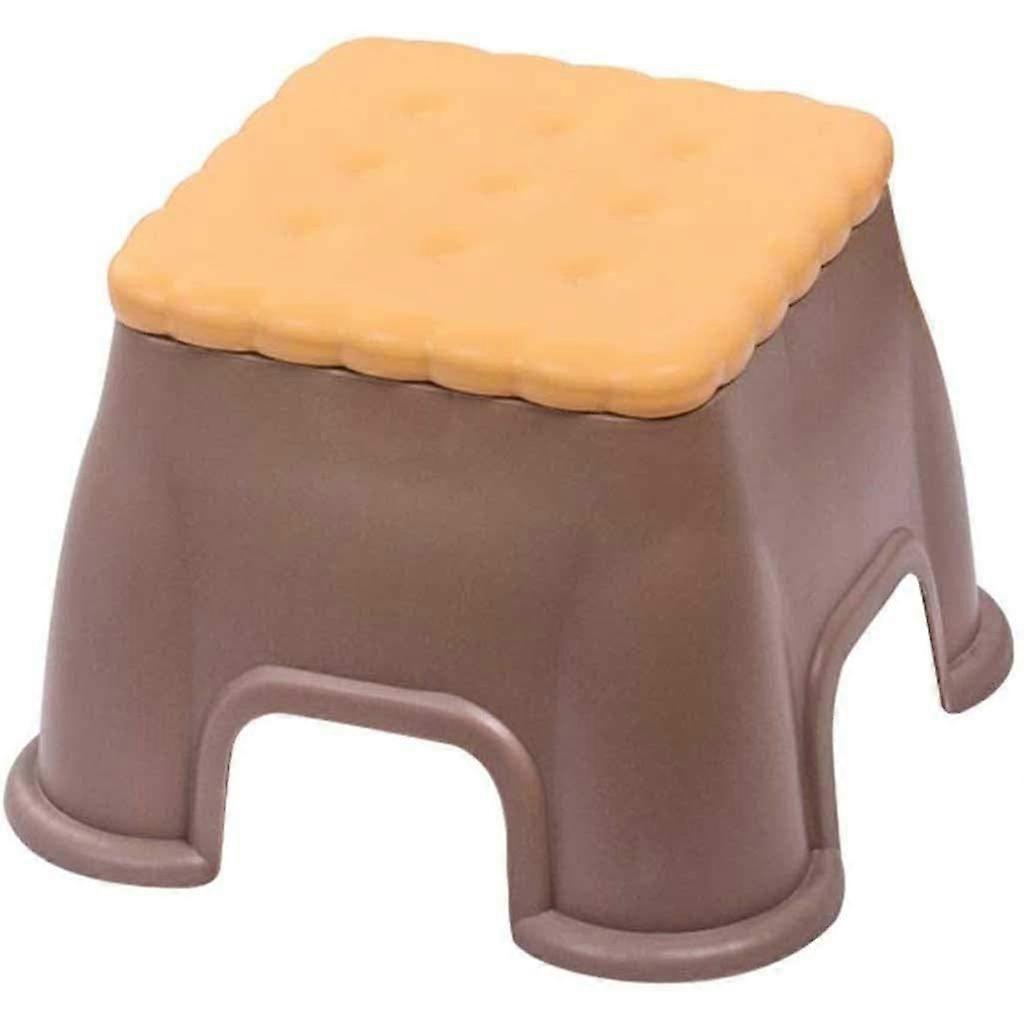 Plastic Step Stool with Non Slip Surface for Bathroom and Kitchen, Compact Durable Design
