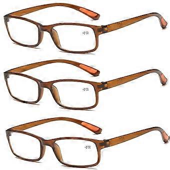TR90 Reading Glasses Set +3.00 Lightweight Flexible Frame for Men and Women Clear Vision