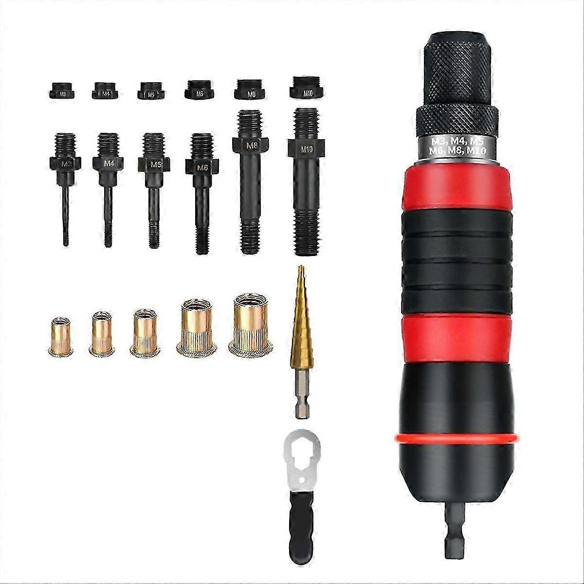 M3-M10 Electric Rivet Tool Drill Adapter Quick Riveting Tools Kit