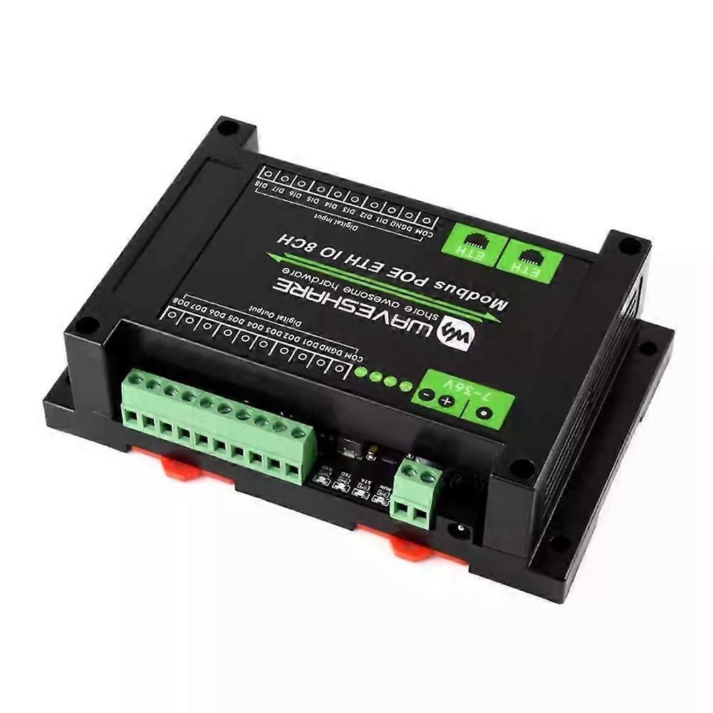 Waveshare Industrial 8-Channel Ethernet Relay Module Digital I/O Module Modbus Protocol PoE Power Supply