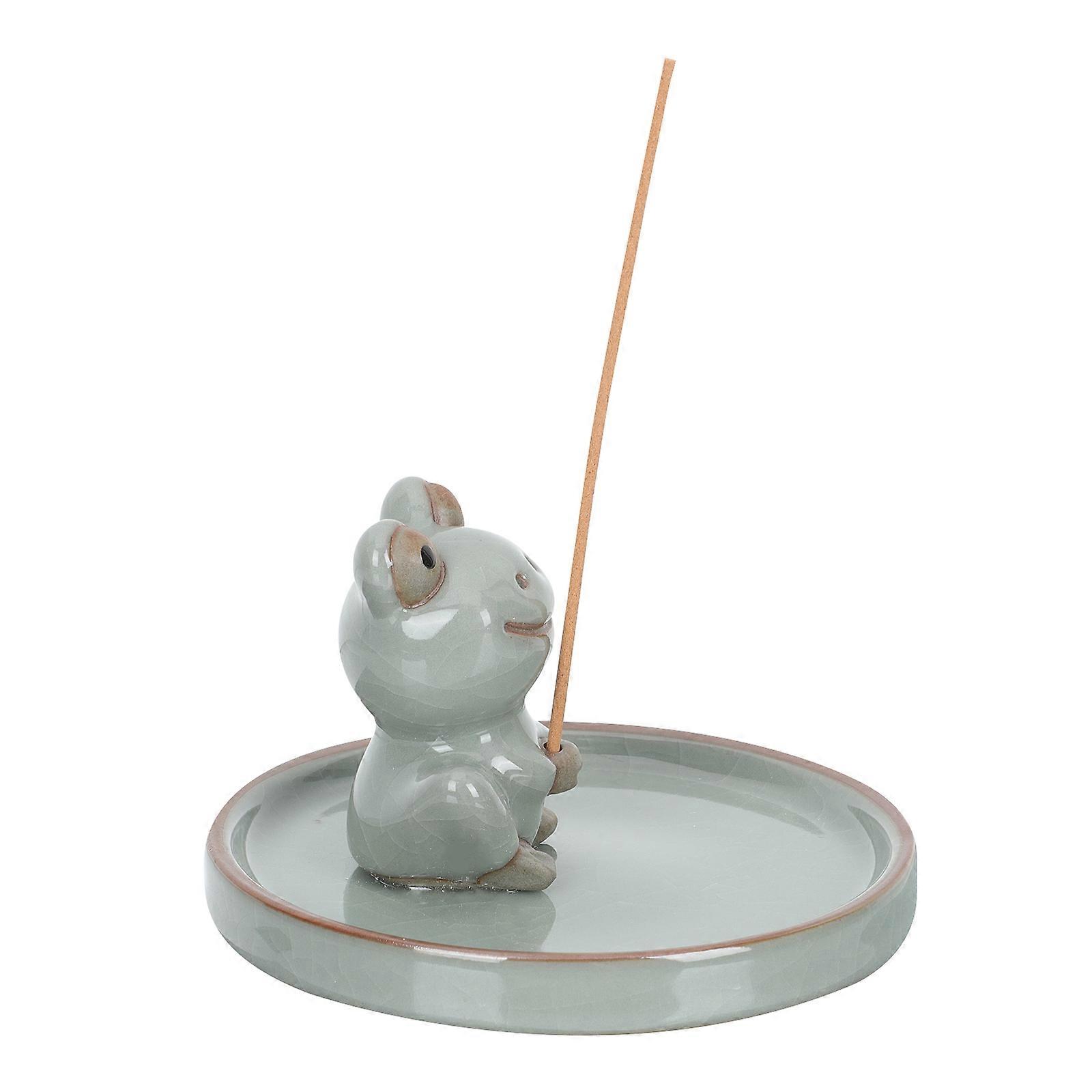 Ceramic Incense Stand Frog-Shaped Incense Stick Insert for Decor