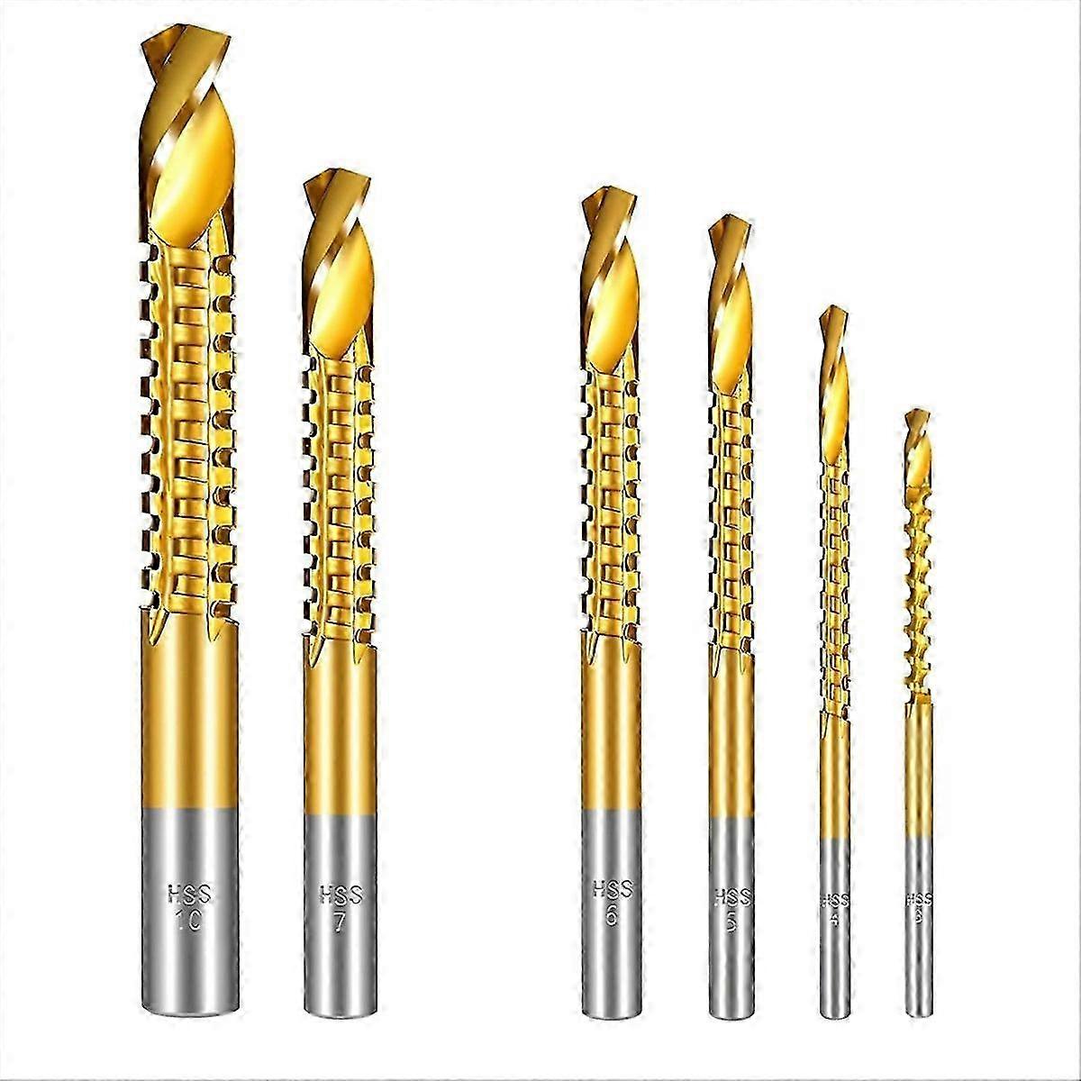 7PCS Titanium Coated HSS Twist Drill Bits