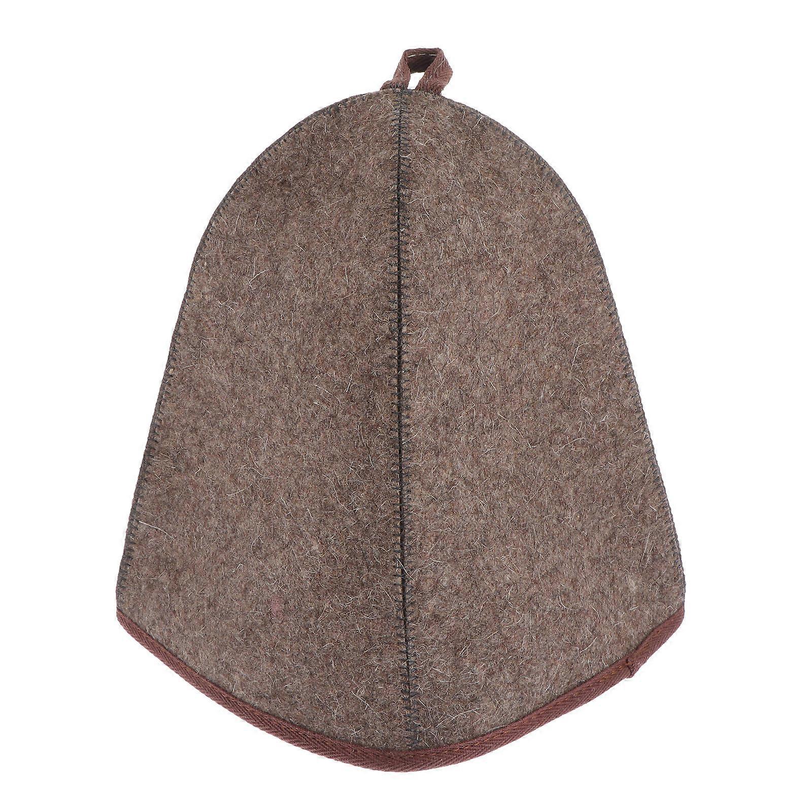 Thickened Sauna Hat Wool Felt Hat for Bathing Comfortable Grey