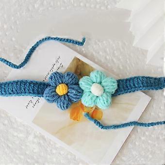Collares ajustables de punto para mascotas, bufanda tejida a mano para mascotas Disfraz de toalla de saliva Lindo gatito collar Accesorios para gatos pequeños y medianos