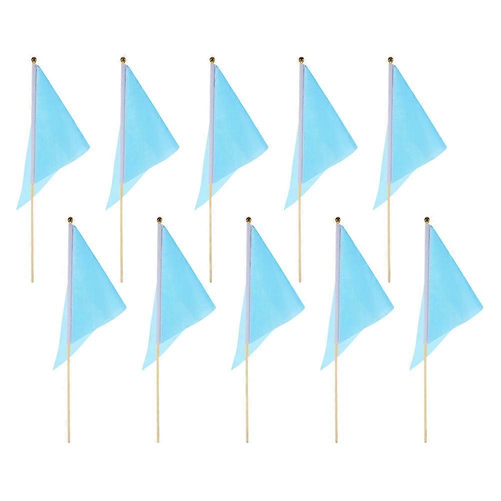 Sky-Blue Marking Flags Triangular Flags for Decoration 10Pcs Garden Use
