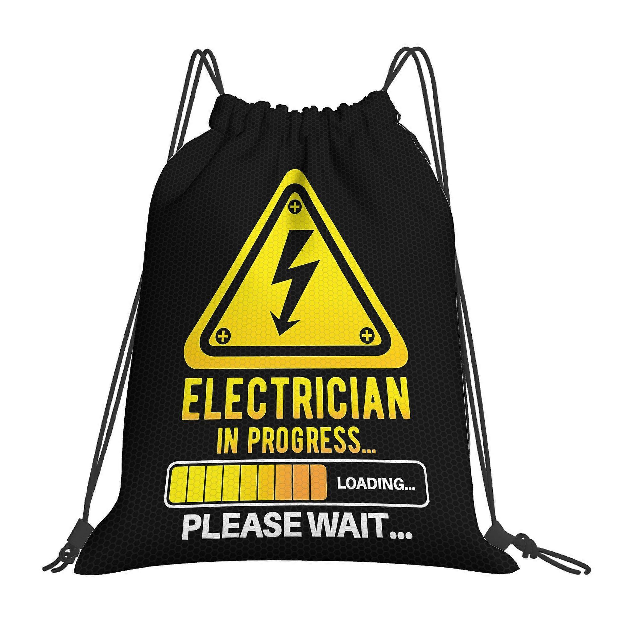 2D Flat Drawstring Bag, Electrician's Drawstring Backpack, 2D Flat-Cqazw