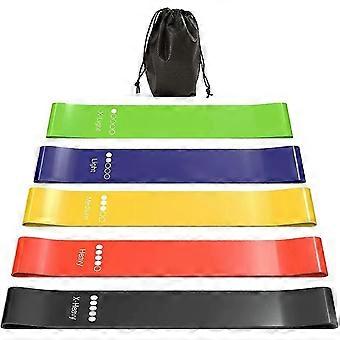 5 Resistance Bands Set, Different Levels of Resistance for Strength Training, Pilates, Yoga, Portable with Storage Bag