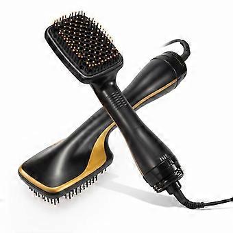 Portable Ionic Hair Straightener Brush, 3-in-1 Hot Air Brush & Styler with Negative Ion Technology, Frizz Control, Rapid Wet/Dry Use, Anti-Scald, 110V
