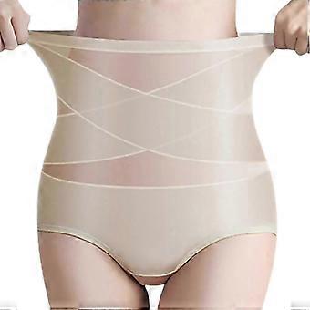 2026 Best Women's High Waisted Ice Silk Shapewear Panties, Breathable Nylon Cotton Crotch Tummy Control Seamless Body Shaper Shorts, For Daily Wear, W