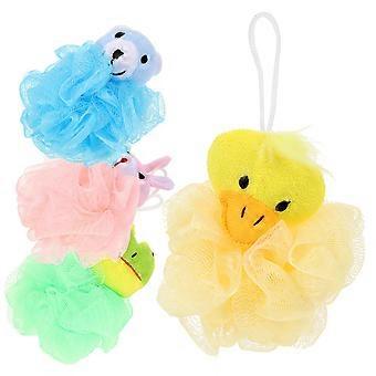 Kids Bath Sponge Cartoon Bath Ball for Shower Use 12Pcs Assorted Colors