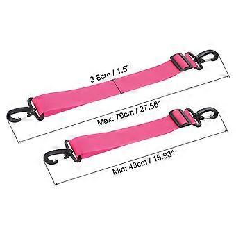 4 Pack Ski and Snowboard Boot Carrier Straps, 70cm x 3.8cm, for Ski Boots, Helmets, Ice Skates, Pink and Red