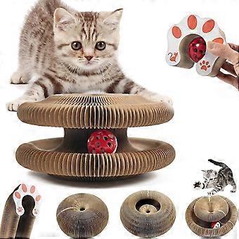 Kitty Kurlz Cat Toy - Magisch Orgaan Cat Krabbord, Interactief Scratch Pad, Opvouwbaar Accordeon Kattenspeelgoed