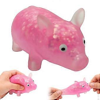 Pink Pig Maltose Squeeze Toy - Slow Rebound Silent Stress Relief Portable