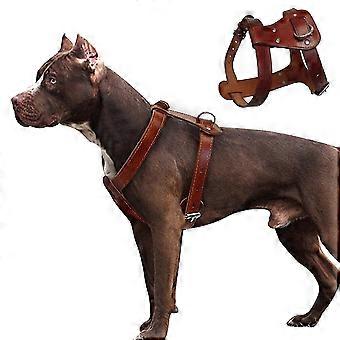 Heavy Duty Genuine Leather Dog Harness Durable For Small Medium Large Dogs Boxer for Canine Safety and Control-yy3