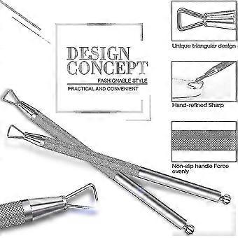Stainless Steel Triangle Cuticle Pusher, Ergonomic Cuticle Remover for Manicure, Pedicure - Remove Gel Polish, Dead Cuticles Without Damaging Nails