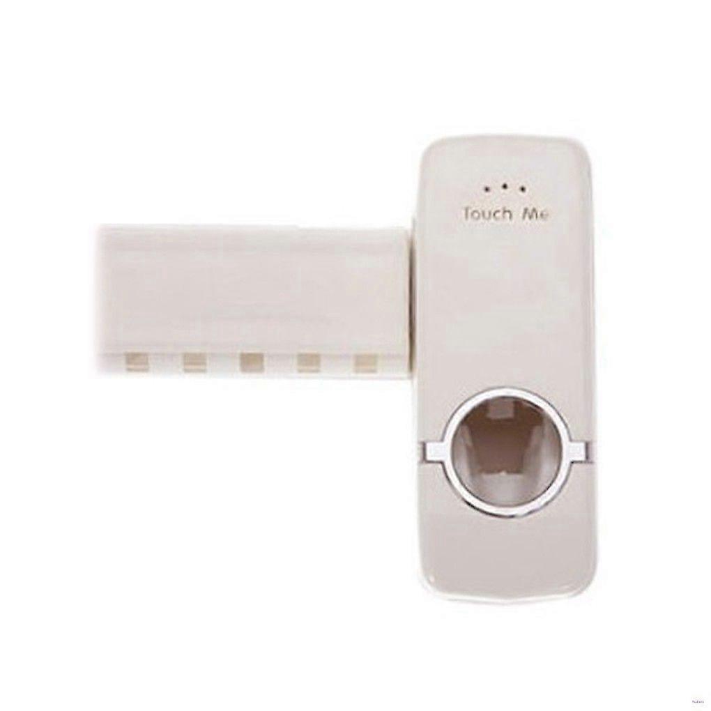 Automatic toothpaste dispenser and toothbrush holder for bathroom use