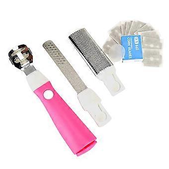 Foot Callus Remover 5 in 1 Pedicure Foot File with Replaceable Blades and Pads for Smooth Heels