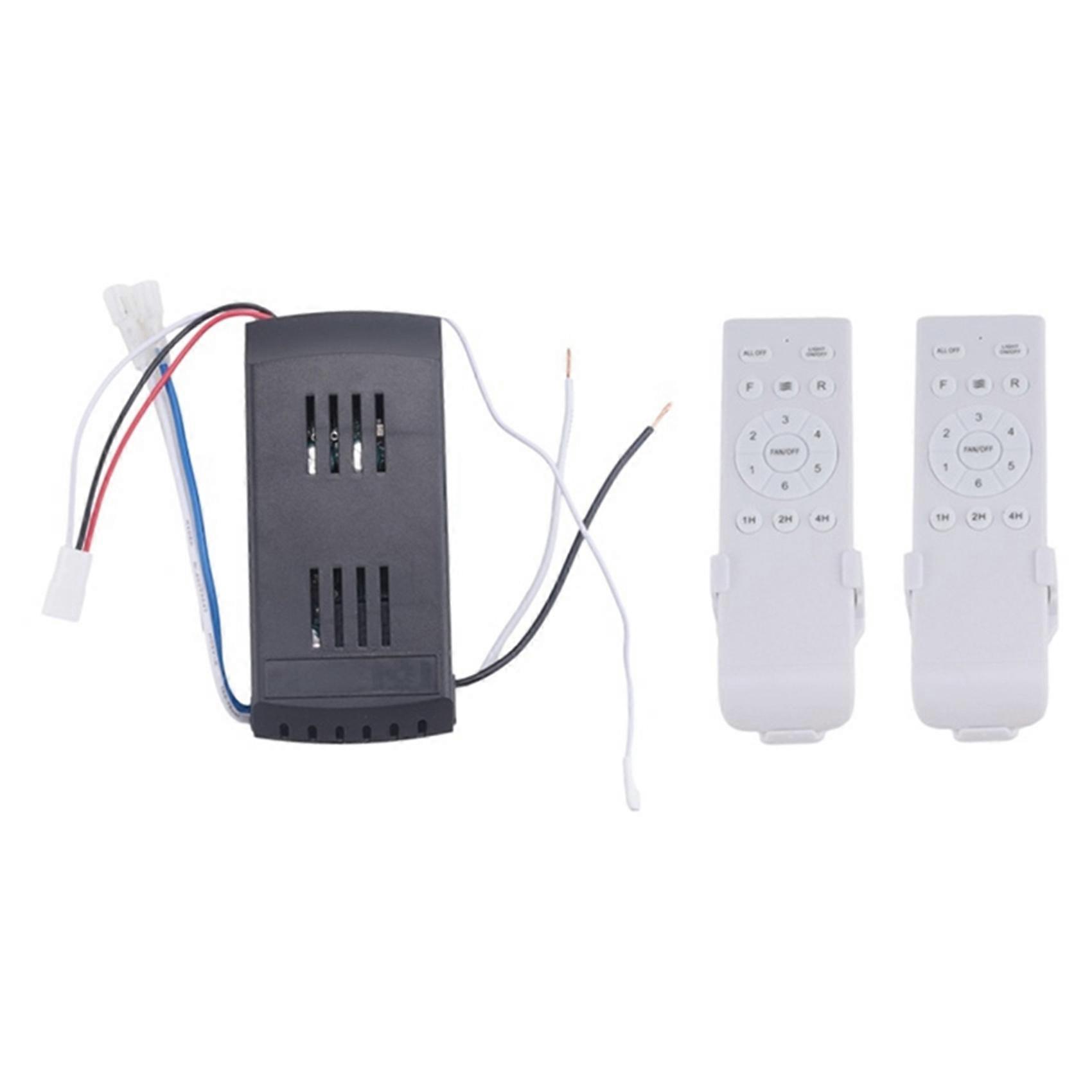 2X Universal Ceiling Fan Remote Control Kit 30W 6Speed Timing Function Replacement Remote for DC Ceiling Fans & Lights