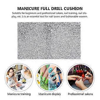 Nail Practice Mat for Manicure Use Diamond Foldable Silver Pad