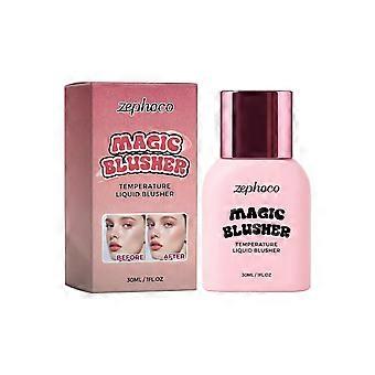 Zephoco Thermochroma Blush Liquid geeft een natuurlijke kleur. De vloeistof heeft een egale textuur, hecht goed aan de huid en geeft een stralende gloed.