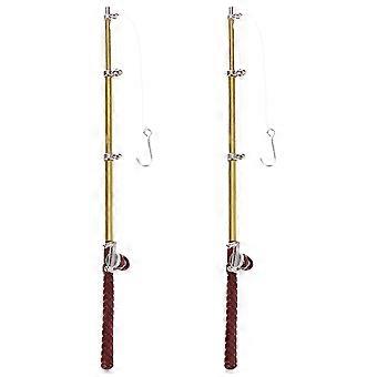 Fishing Pole Toy for Decoration with 2Pcs Miniature Dollhouse Rods