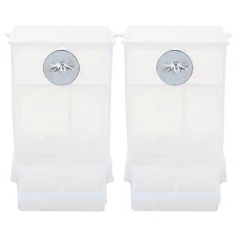 Bird Feeder Automatic Acrylic Container for Feeding Birds 2Pcs White