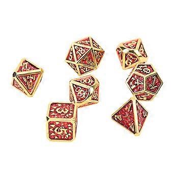 7pcs Metallwürfel Polyeder-Clear-Numbers-Blede-resistentes Drachenschuppen-Würfelset für Rollenspiele