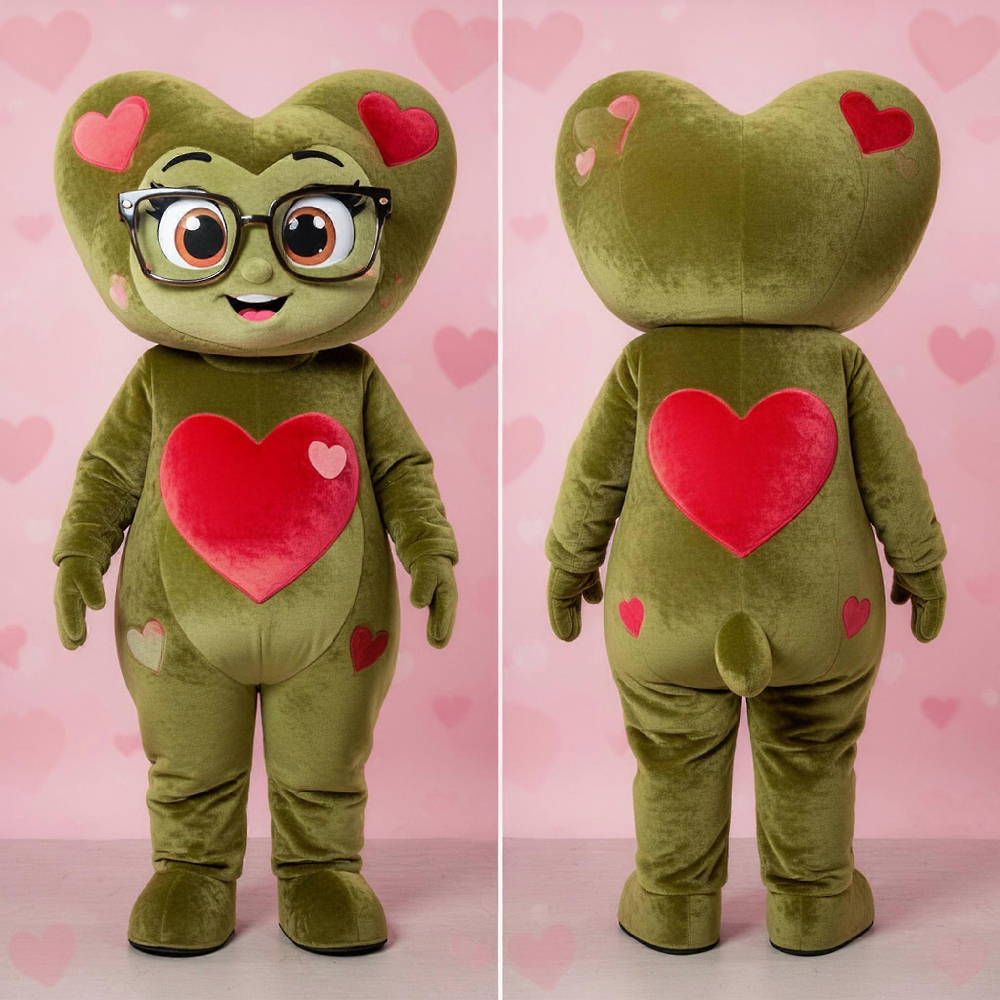MASTICOT Olive Green Heart Alliance Mascot