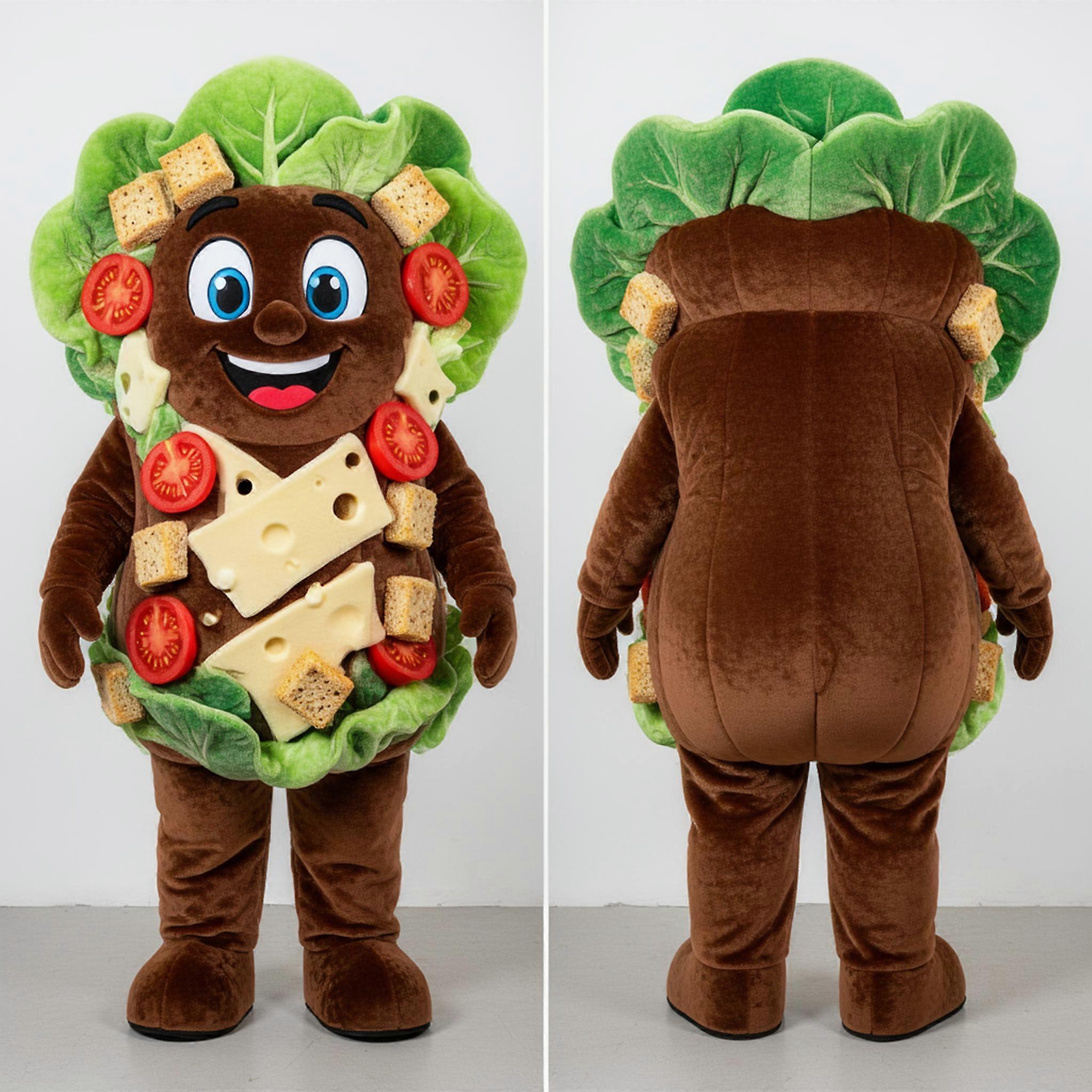 MASTICOT Golden Brown Rounded Caesar Salad Mascot