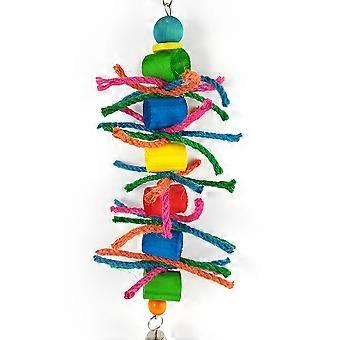 Hanging Wood Block Toy Parrot Bite Toy for Pet Playing Use