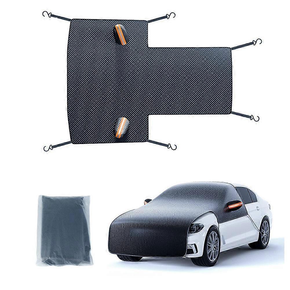 Car Windshield Snow Cover - Full Coverage Frost Protector with Mirror Pockets