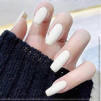 Glossy White Squarl Press On Nails 24PCS