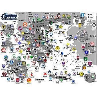 GREECE Football Clubs Map High-difficulty jigsaw puzzle