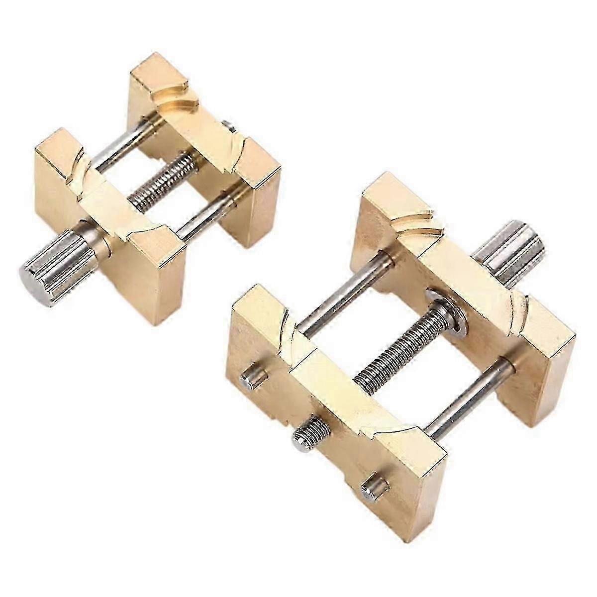 2Pcs Brass Watch Movement Holder Fixed Base Multi Function compatible Watchmaker Watch Clamp Watches Repai