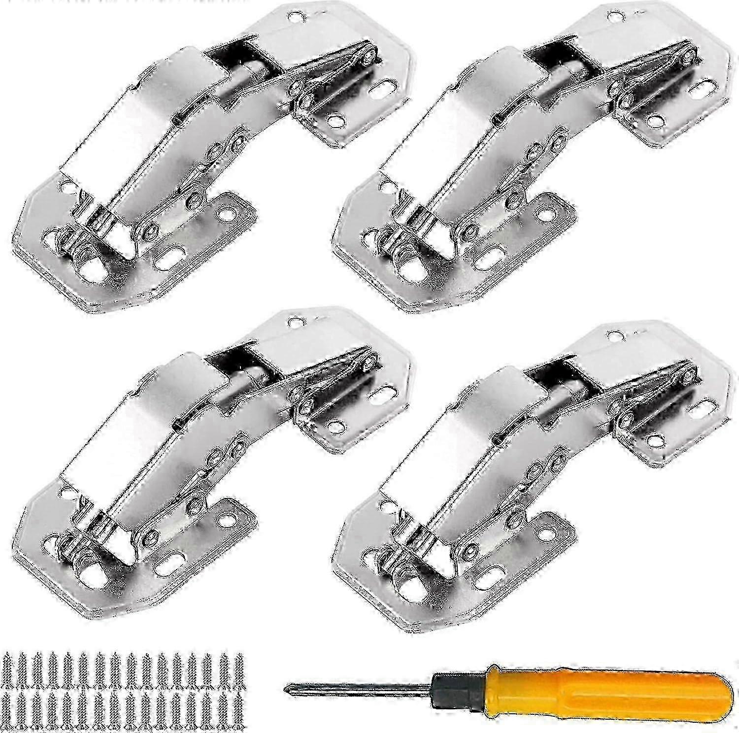 Pack of 4 90-Degree Soft Closing Concealed Mount Cabinet Hinges