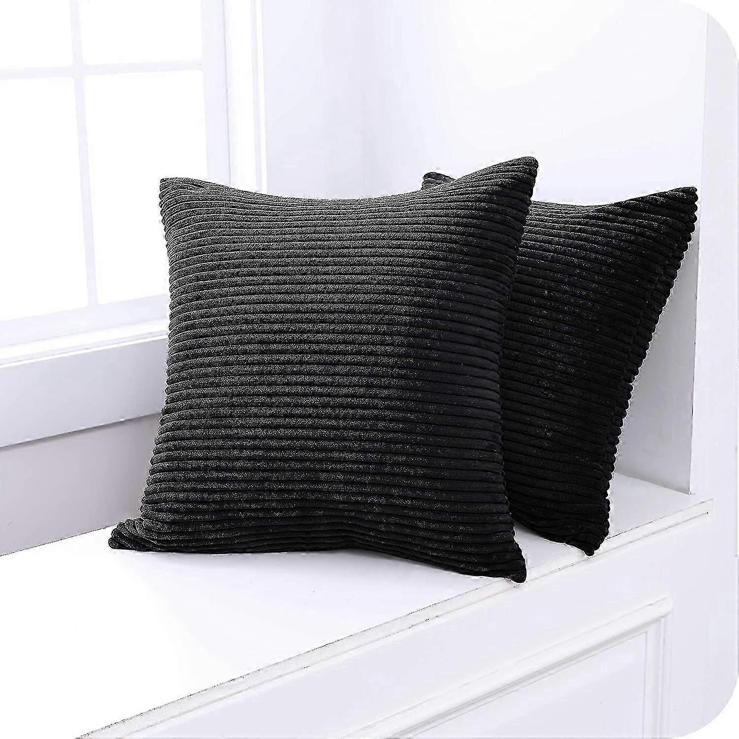 solid colour corduroy throw pillow for sofa and office