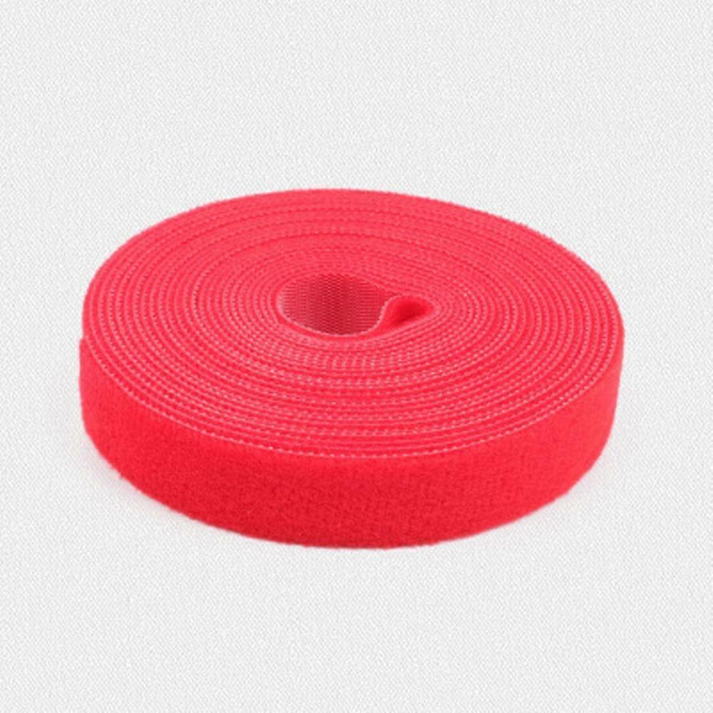 Reusable Red Cable Ties for Power Wires, Adjustable Hook and Loop Strap Organizer, Durable Polyester