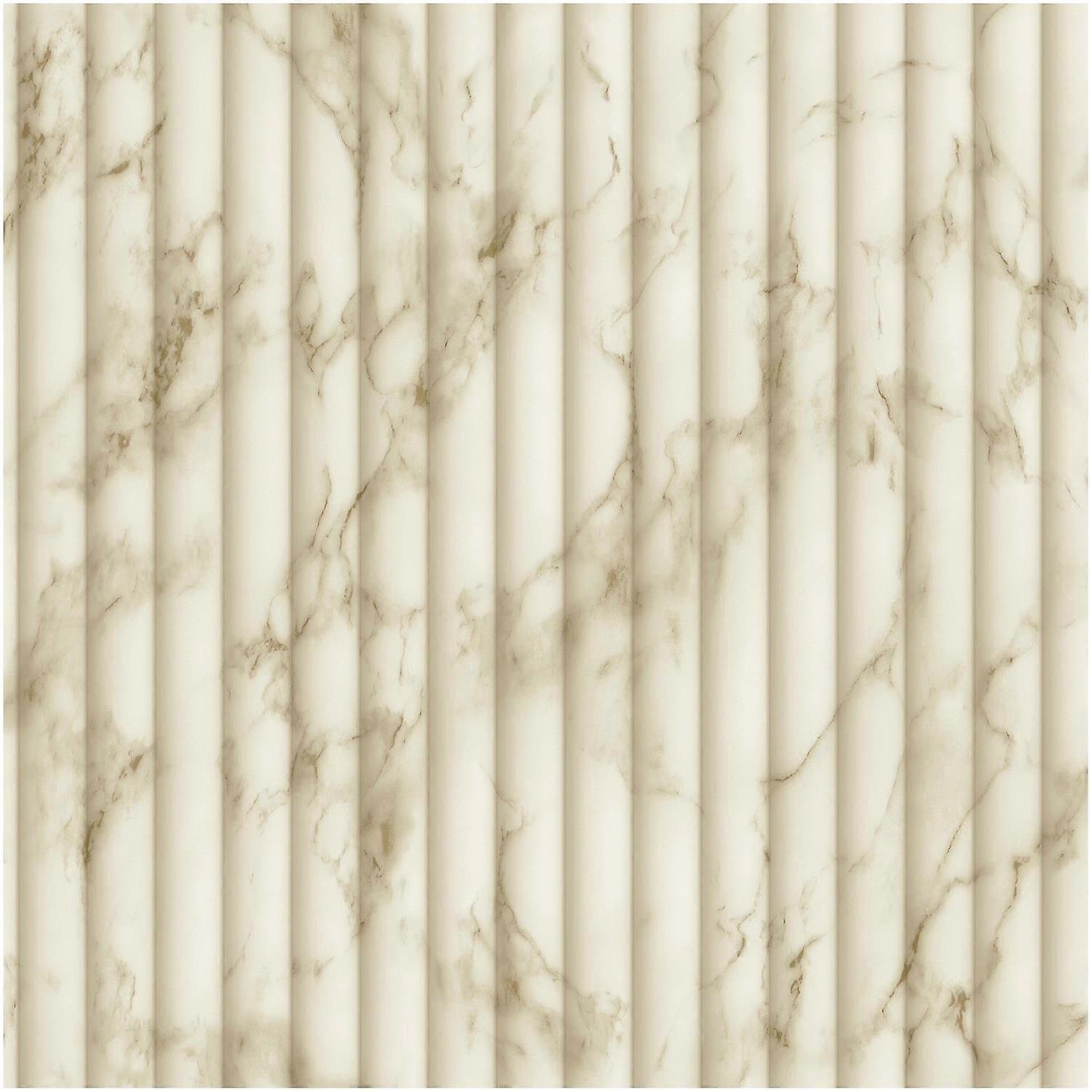 Fluted Marble Natural Wallpaper