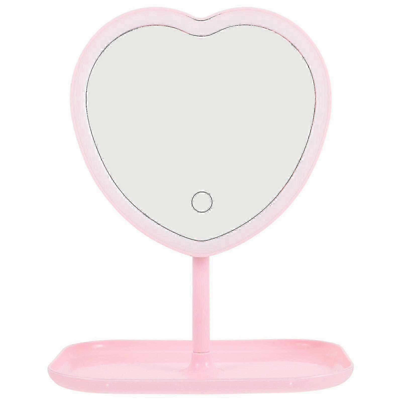 Heart-Shaped LED Makeup Mirror Rechargeable